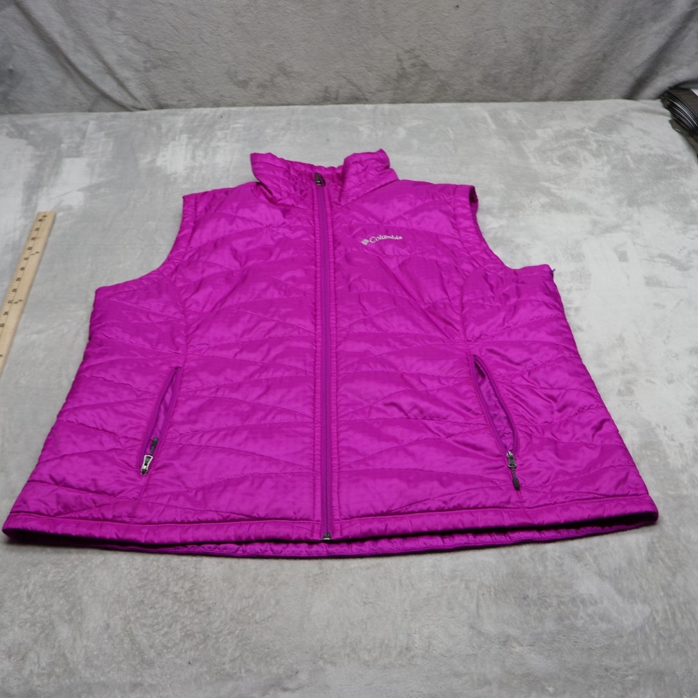 Columbia Vest Womens 2X Pink Mighty Lite III Quilted Insulated Omni-Heat Puffer